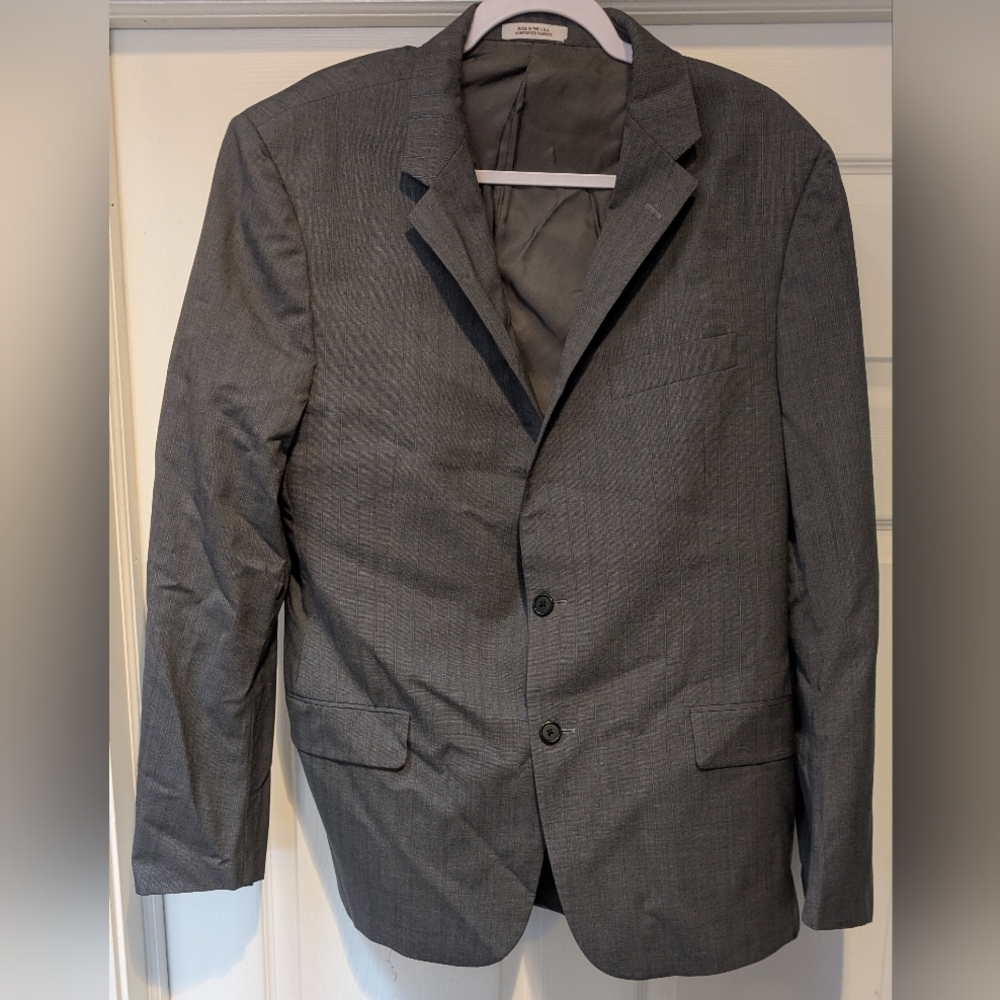 Hickey Freeman Men's Gray Pinstripe Suit Coat Size 44R 100% Wool